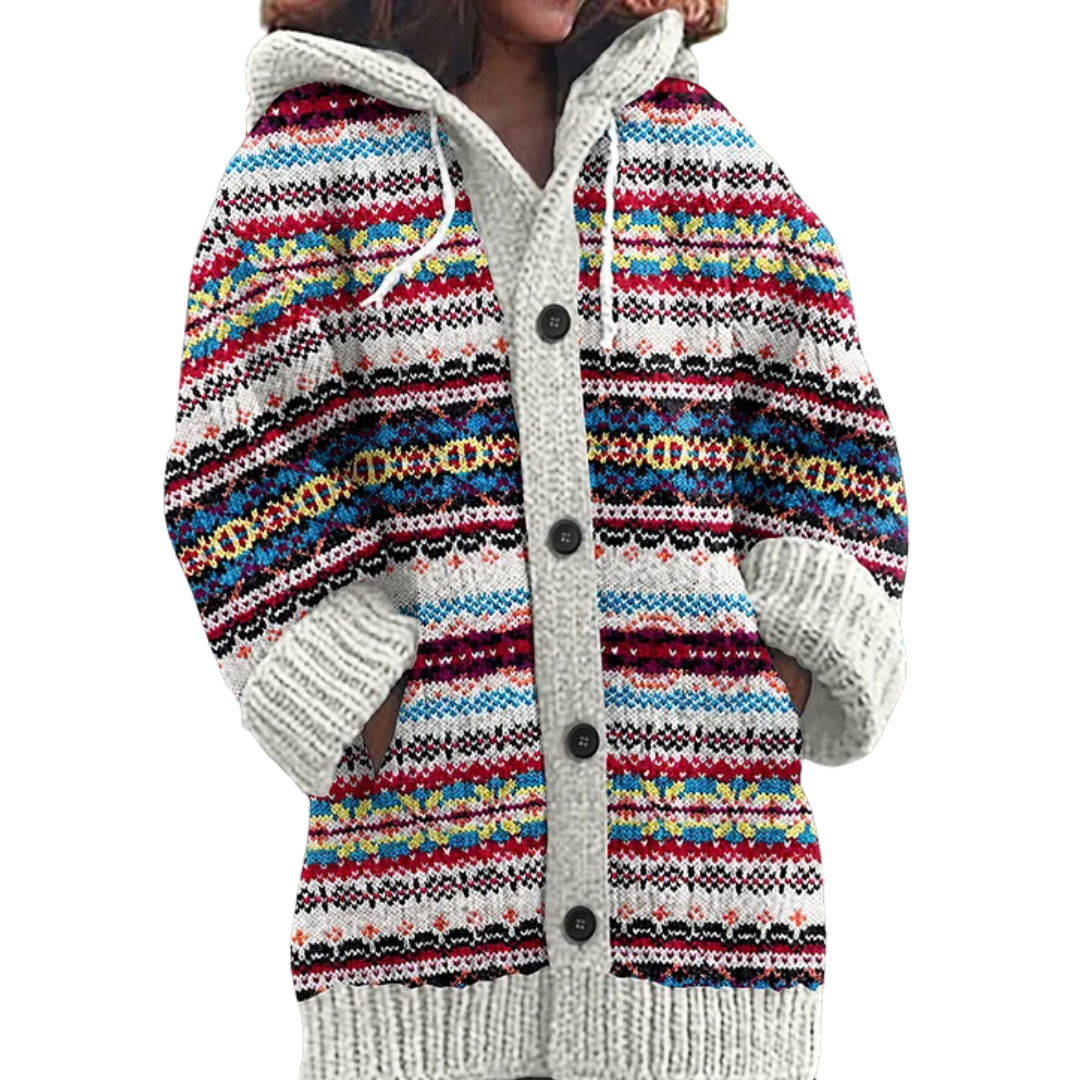 Angeline - Manteau chaud en laine tricotée