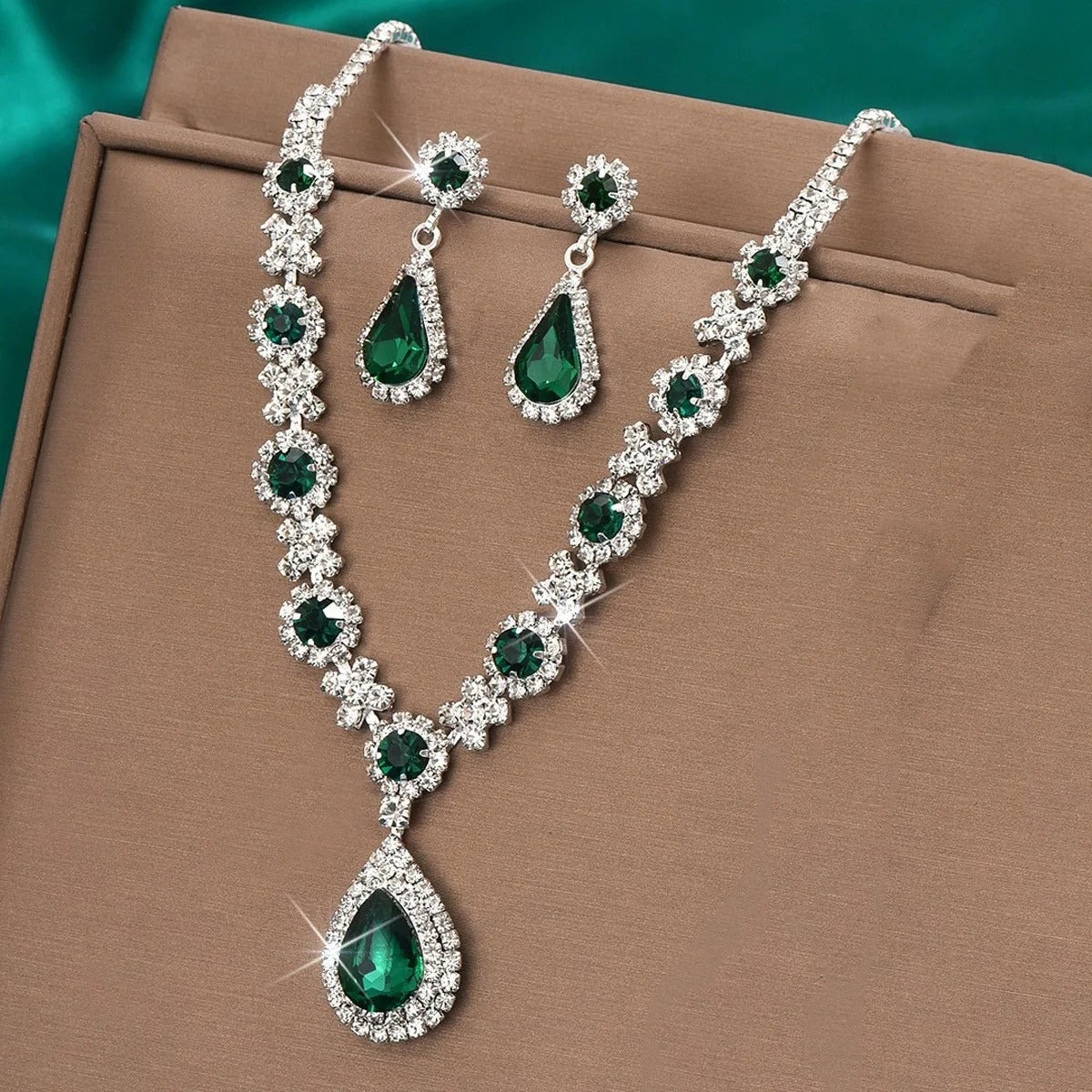 Gwenelivra - Ensemble de Bijoux Élégant en Zirconia Bleu Profond