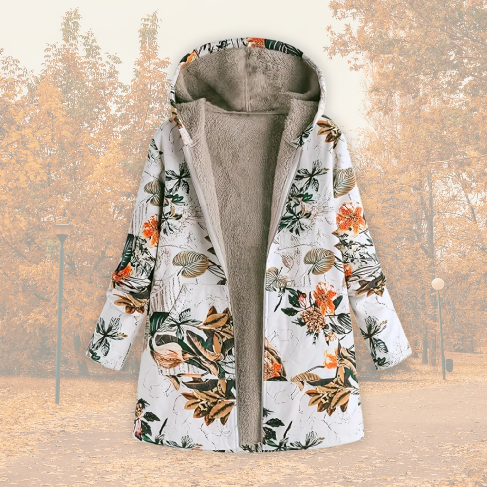 Tavirae - Veste chaude doublée polaire avec capuche et imprimé floral