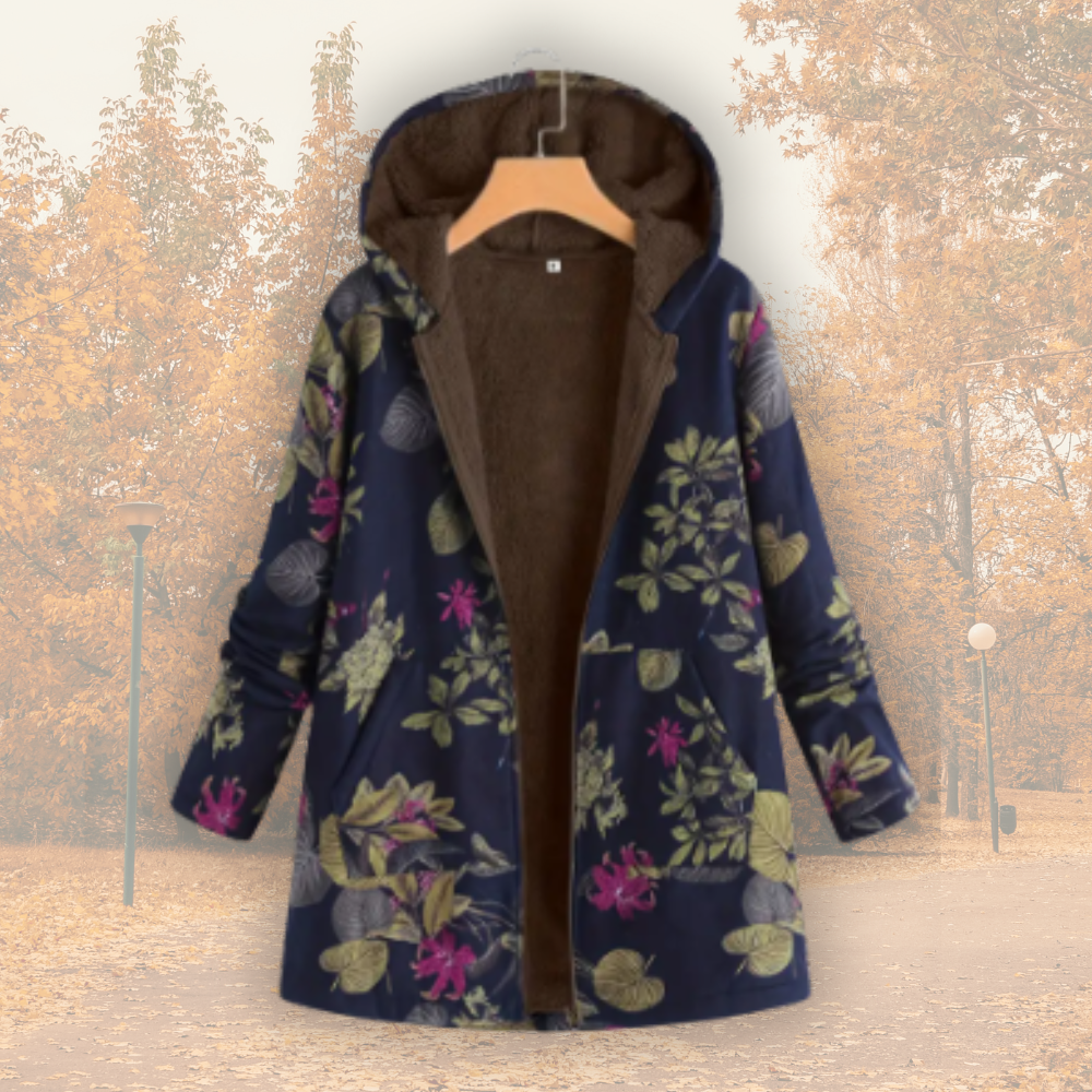 Tavirae - Veste chaude doublée polaire avec capuche et imprimé floral