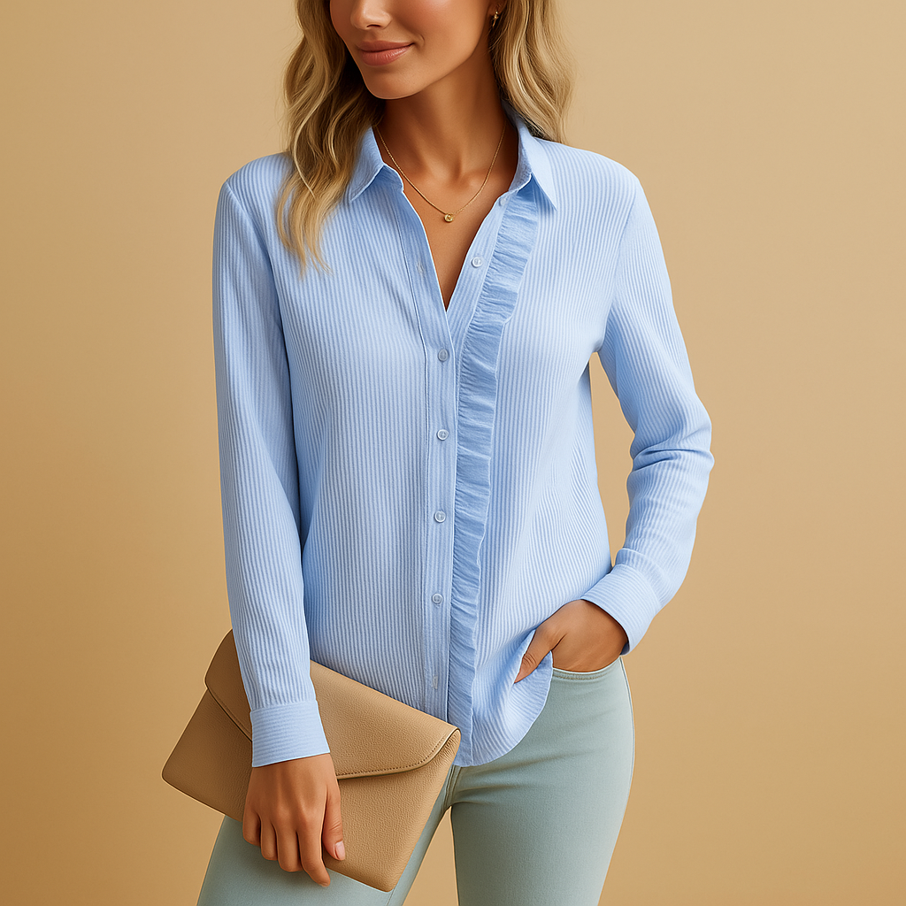 Tessa - Striped Blouse with Ruffles for Women