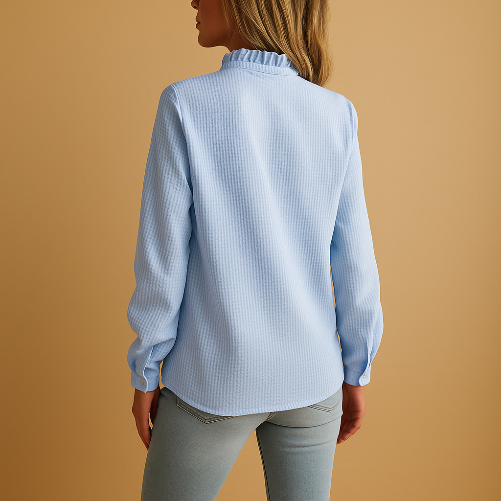 Tessa - Striped Blouse with Ruffles for Women