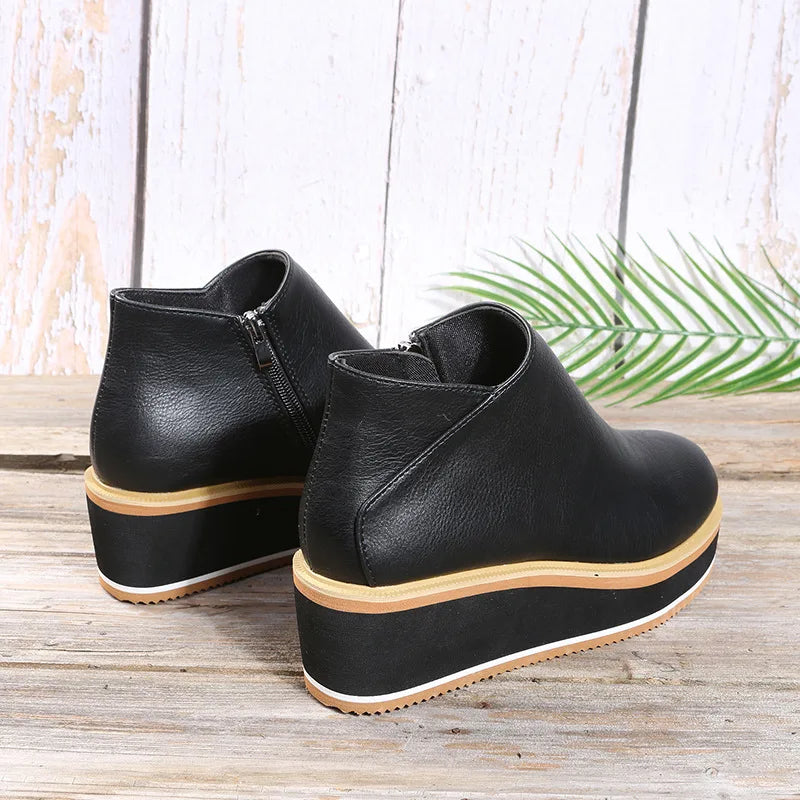 Georgette - Bottines femme compensées avec zip latéral