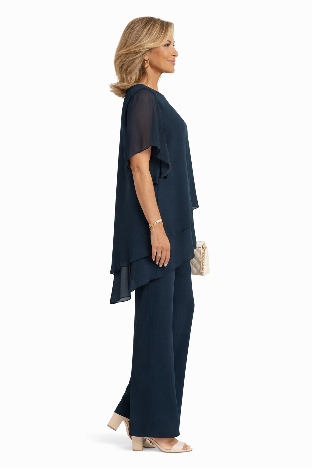 Avelonix - Ensemble femme deux pièces fluide élégant pantalon large soirée