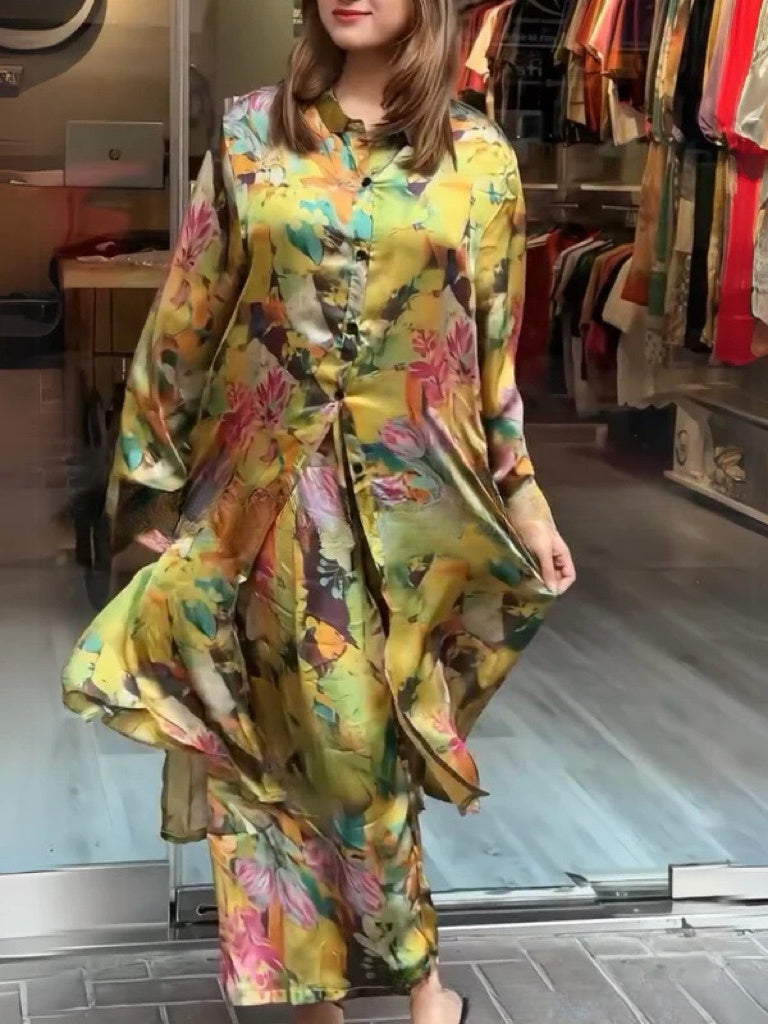 Clarice - Robe chemise fluide 2 pièces pour femmes