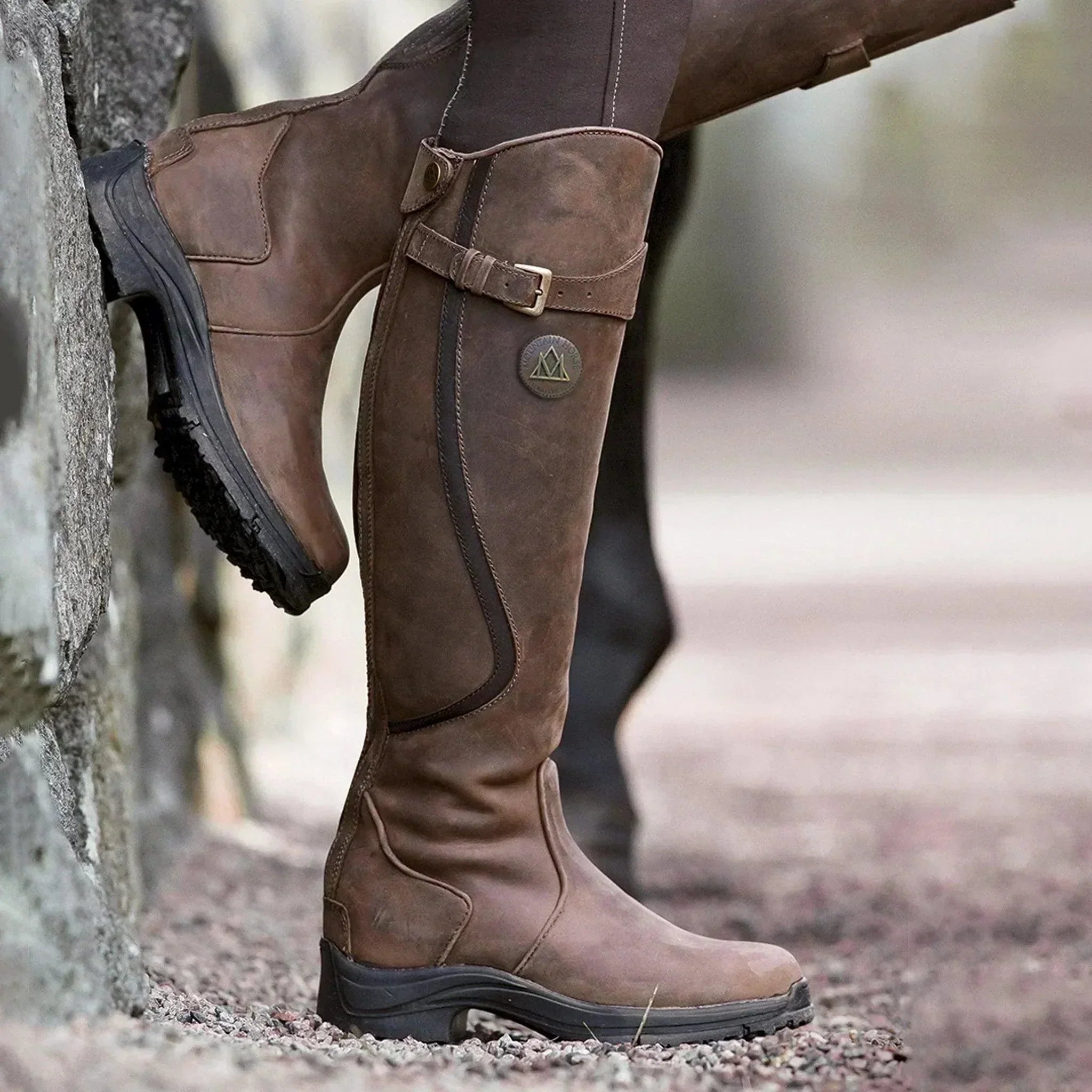 Averlina - Bottes d’Équitation en Cuir Imperméable