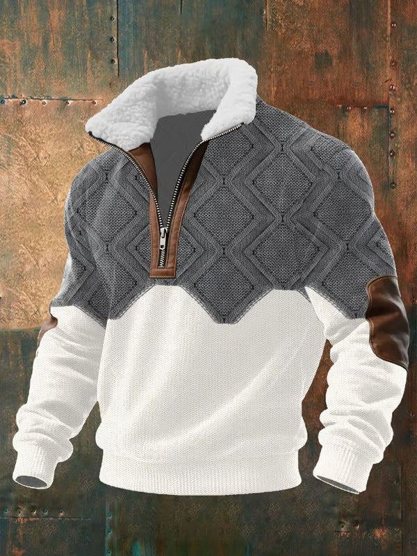 Joris - Pull Zippé Doublé à Col Haut