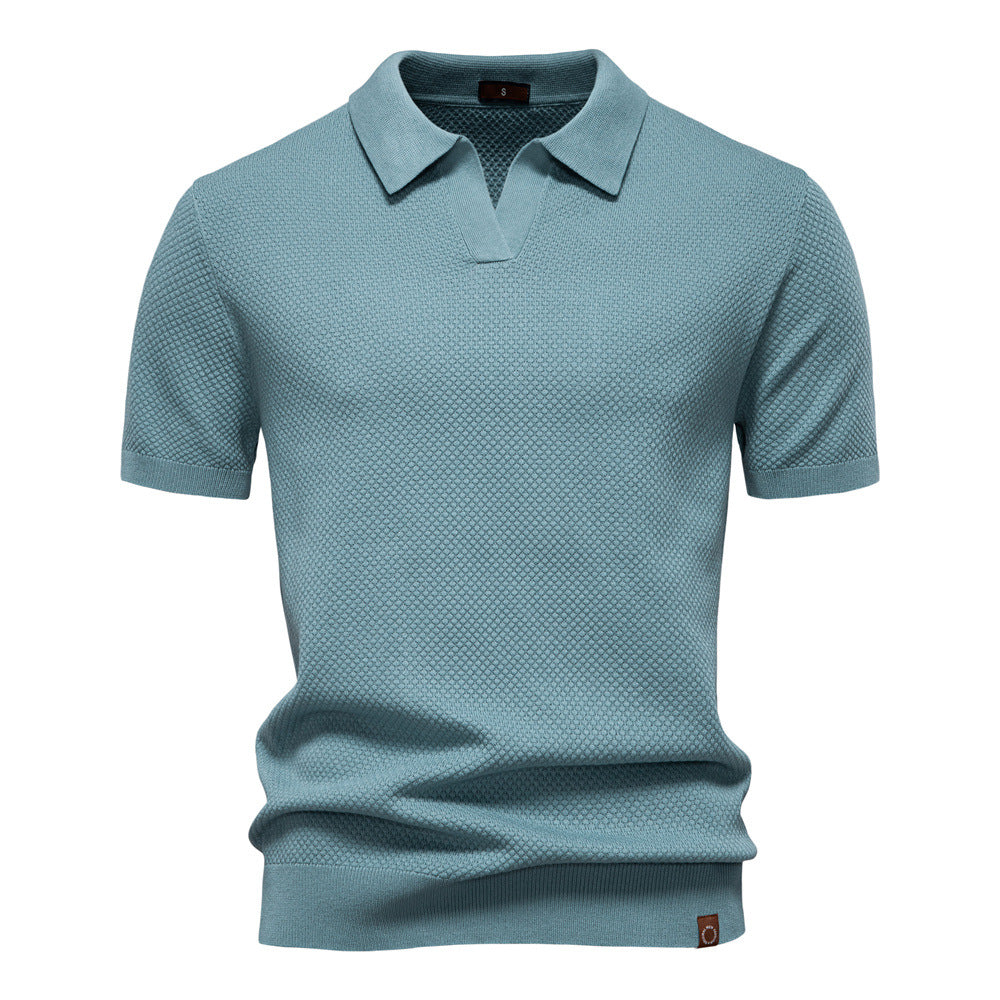 Dorian - Polo homme structuré avec col ouvert moderne