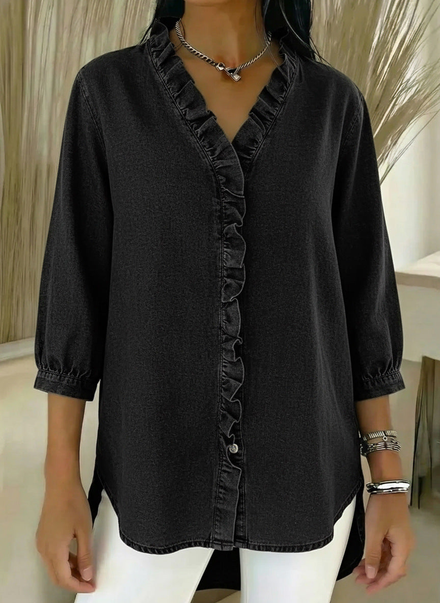Selyra - Blouse Élégante à Volants Féminins