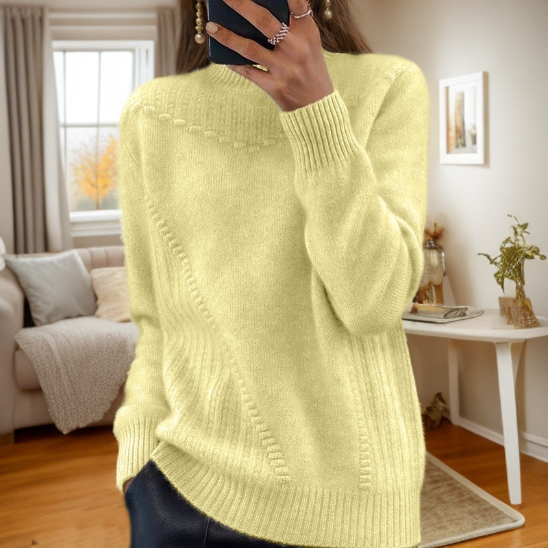 Marceline - Pull en Tricot à Col Mi-Haut