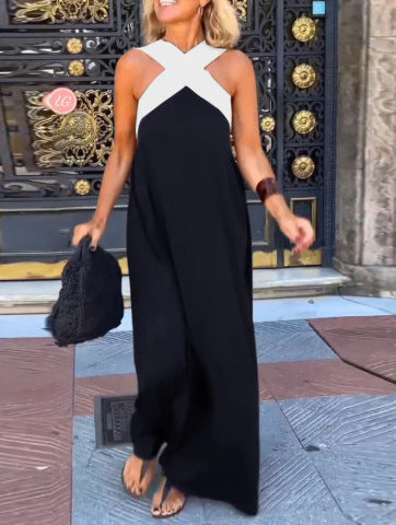 Izzaline - Robe longue femme à encolure croisée et épaules dénudées