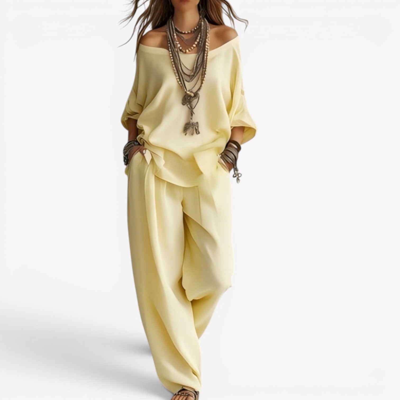 Ozelith - Ensemble femme bohème fluide style chic décontracté