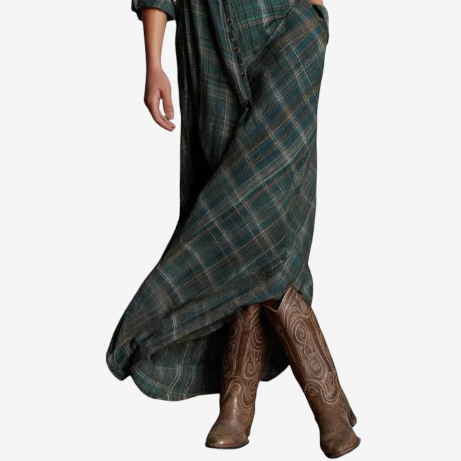 Dahlira - Robe Longue Élégante À Col Boutonné