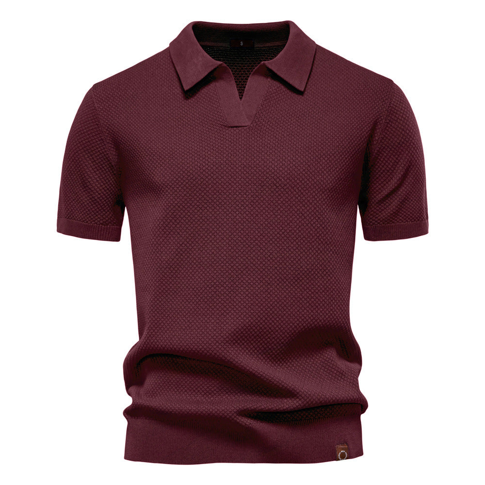 Dorian - Polo homme structuré avec col ouvert moderne