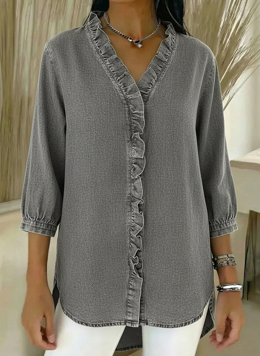 Selyra - Blouse Élégante à Volants Féminins