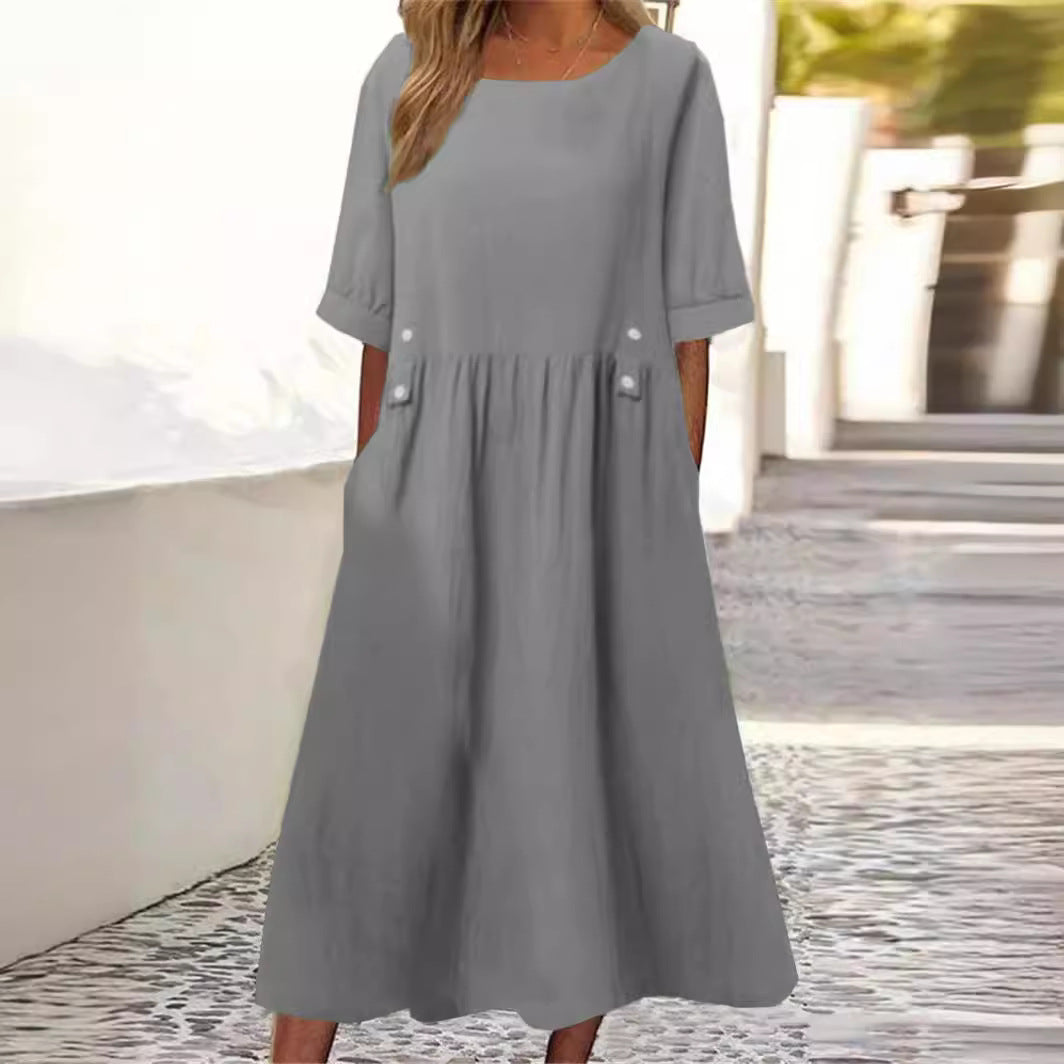 Amaris - Robe en Lin de Coton Élégante et Confortable