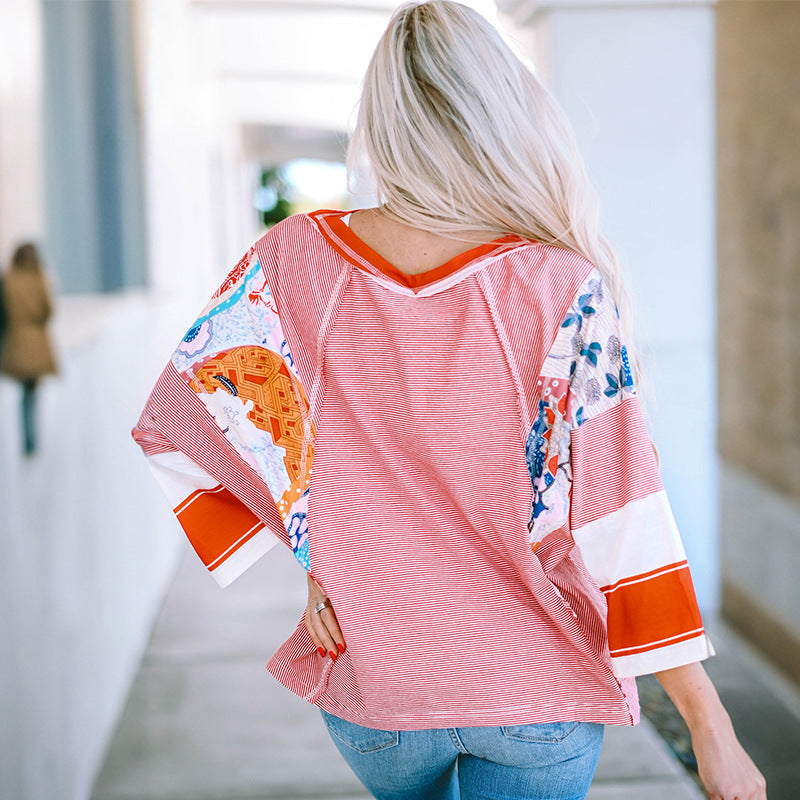 Mirelya - Haut Batwing Patchwork Léger
