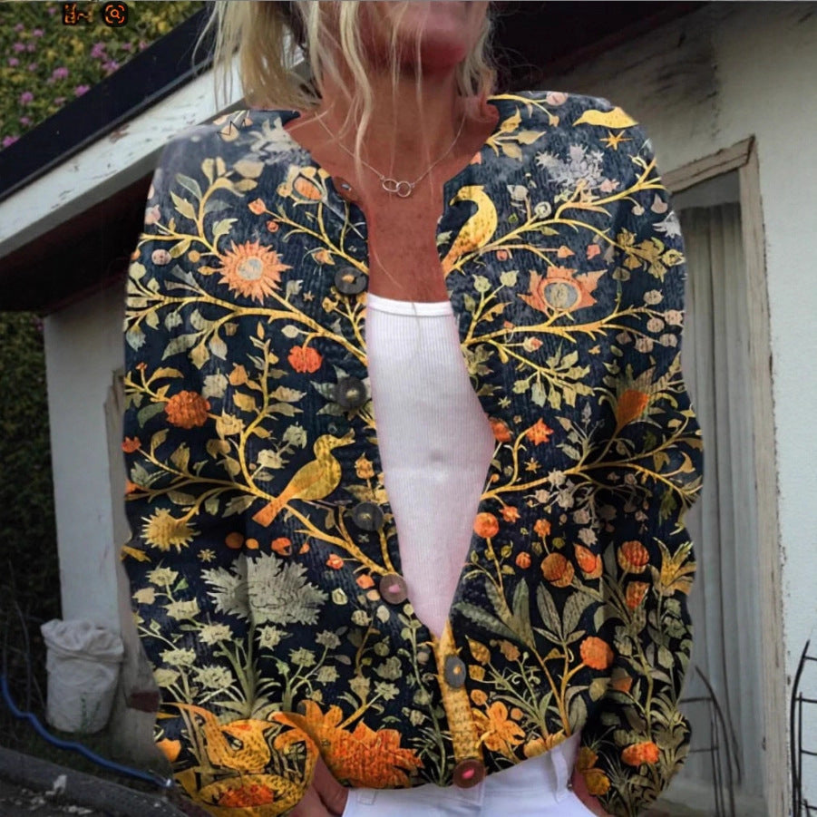 Marionelle - Gilet en Maille à Motifs Floraux Vintage