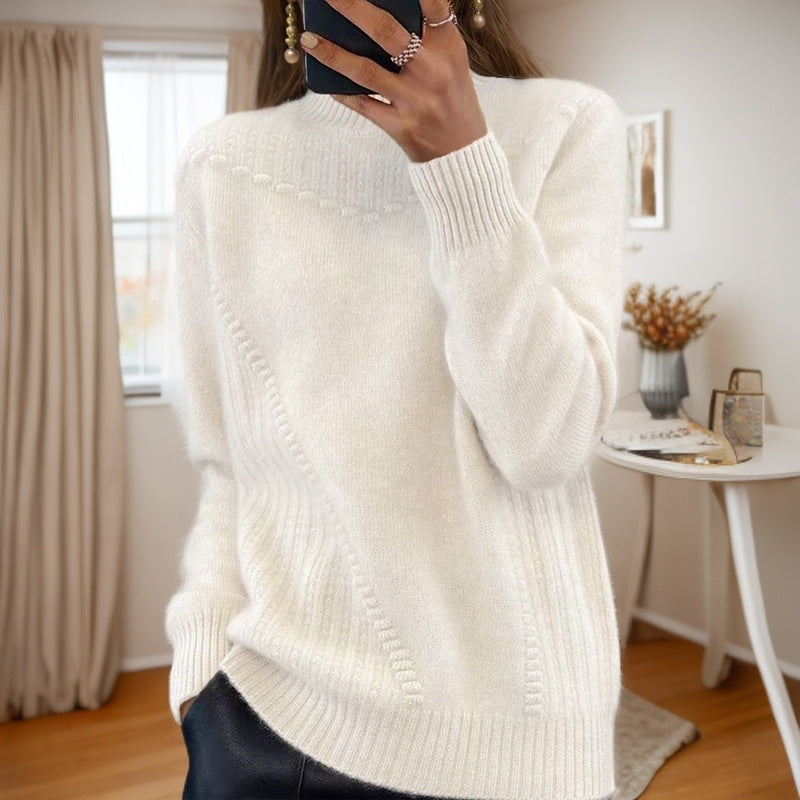 Marceline - Pull en Tricot à Col Mi-Haut
