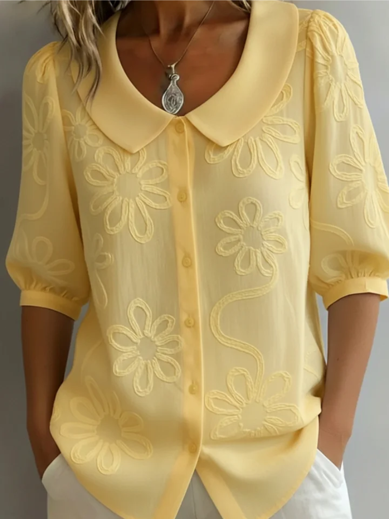 Ismeline - Blouse À Fleurs Brodées