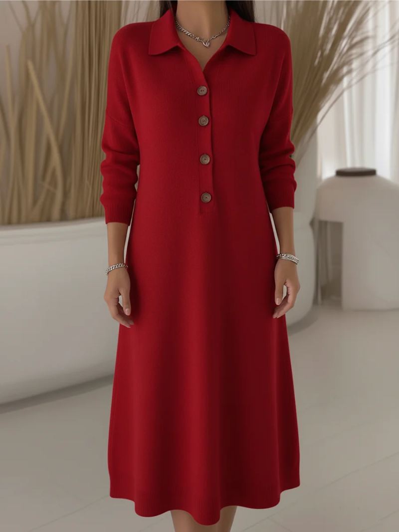 Cynelle - Robe Longue À Boutons Élégance Quotidienne
