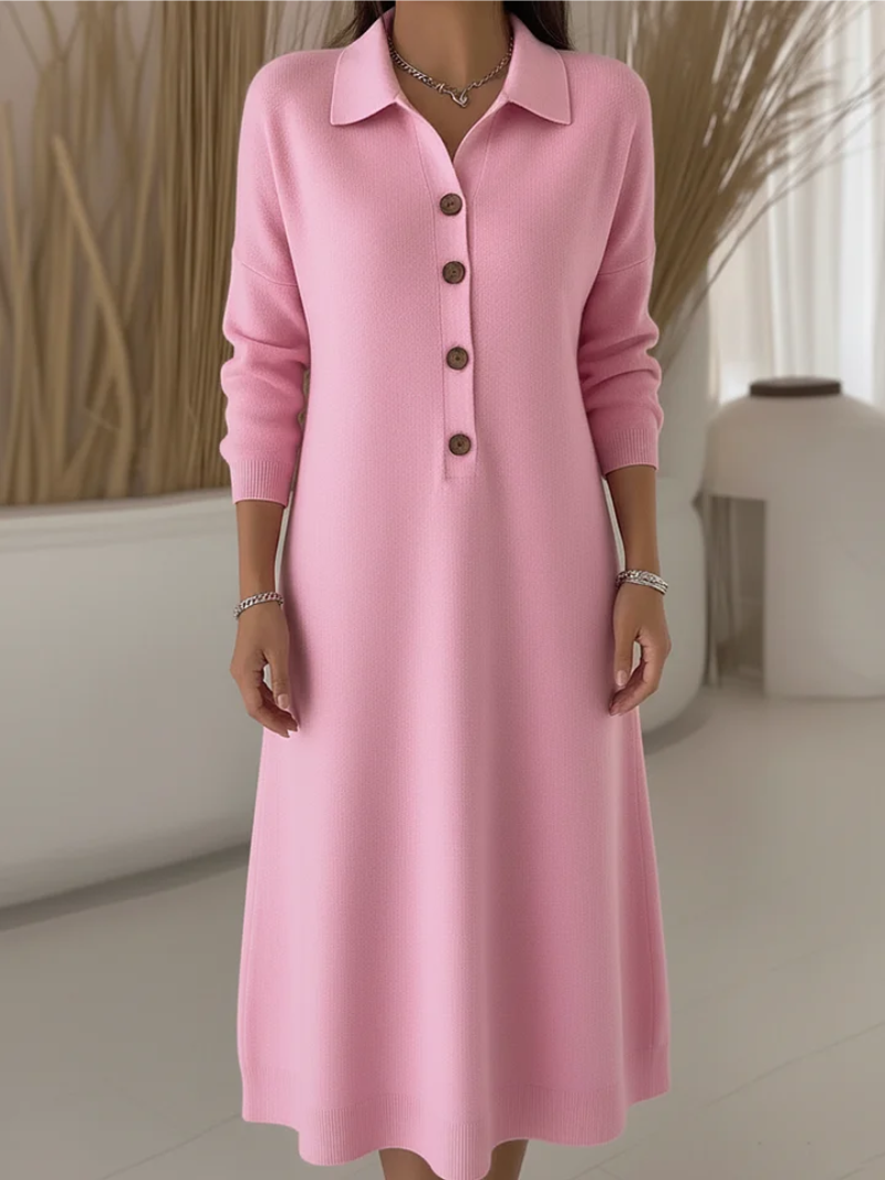 Cynelle - Robe Longue À Boutons Élégance Quotidienne