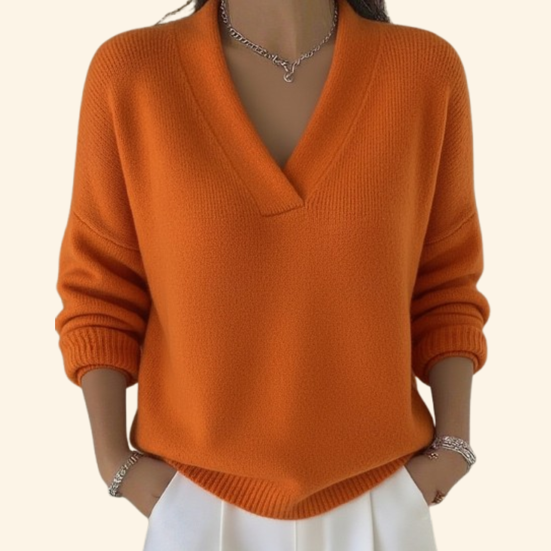Helivara - Soft V-Neck Sweater 