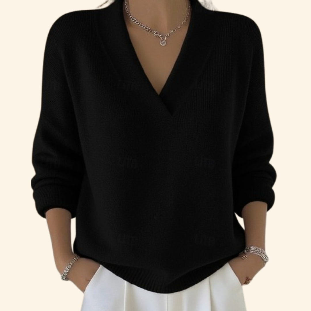 Helivara - Soft V-Neck Sweater 