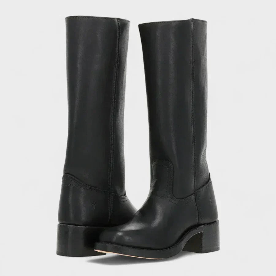 Marivellea - Bottes en Cuir Rétro pour Femme
