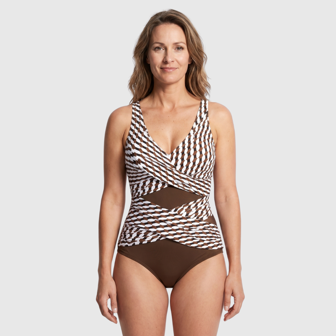 Lovessia - Maillot de bain une pièce élégant avec détail croisé sculptant