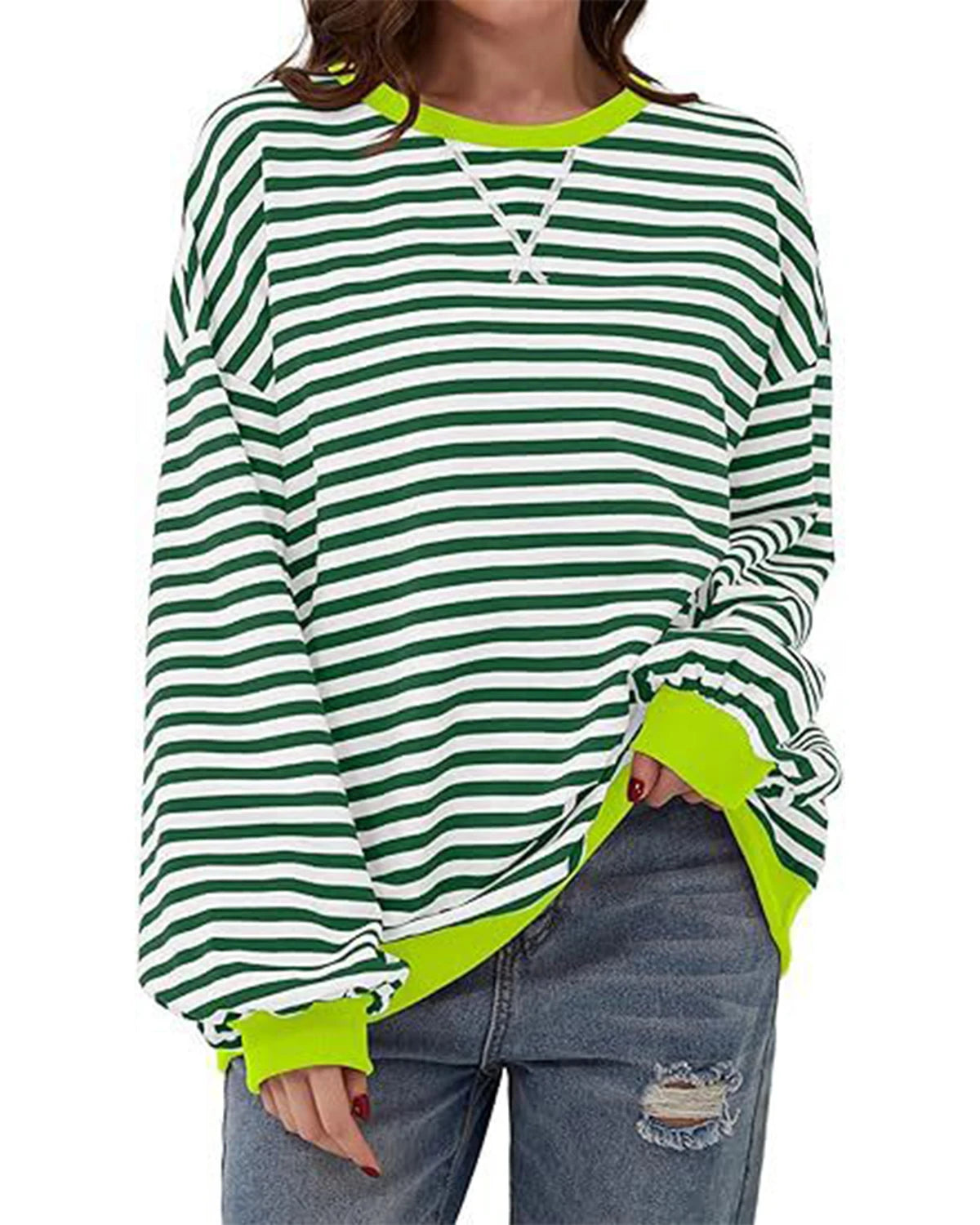 Maribel - Sweatshirts à Rayures Color Block Femme