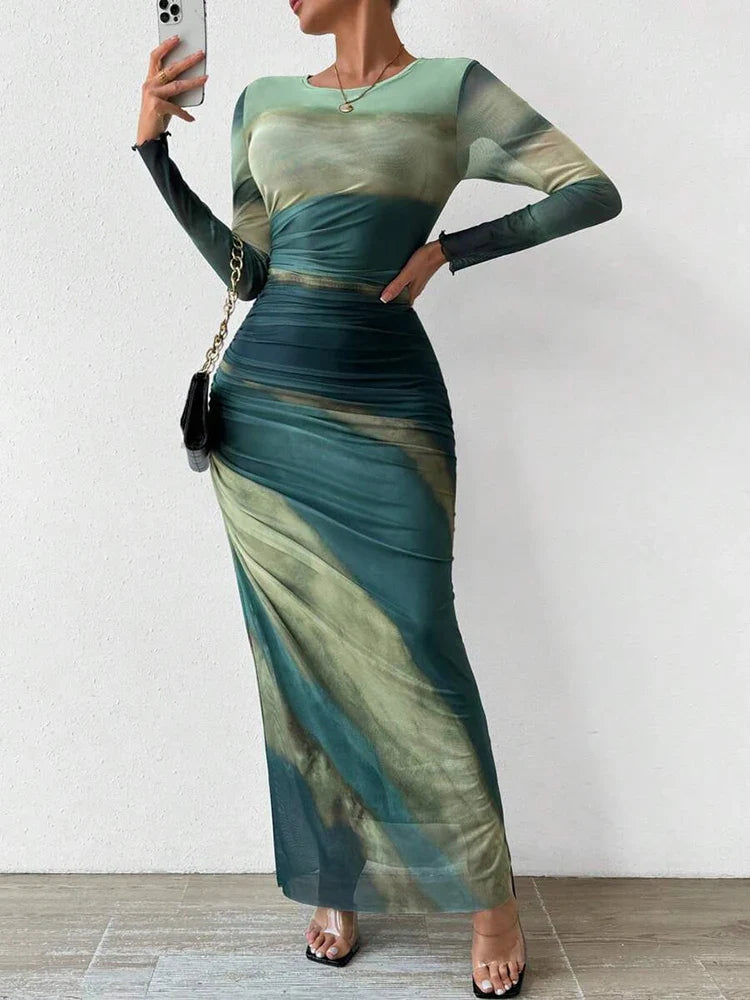 Lunette - Robe Maxi Ajustée à Imprimé Floral