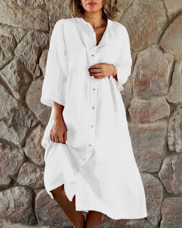 Gertrude - Robe Chemise en Coton et Lin