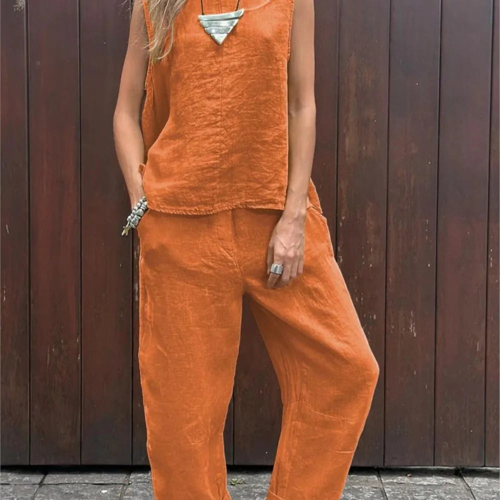 Ardelle - Ensemble Chic Deux Pièces – Top Sans Manches et Pantalon Élégant