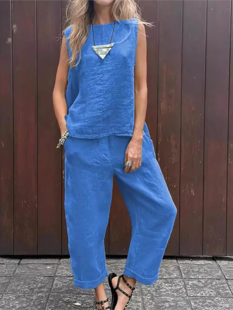 Ardelle - Ensemble Chic Deux Pièces – Top Sans Manches et Pantalon Élégant