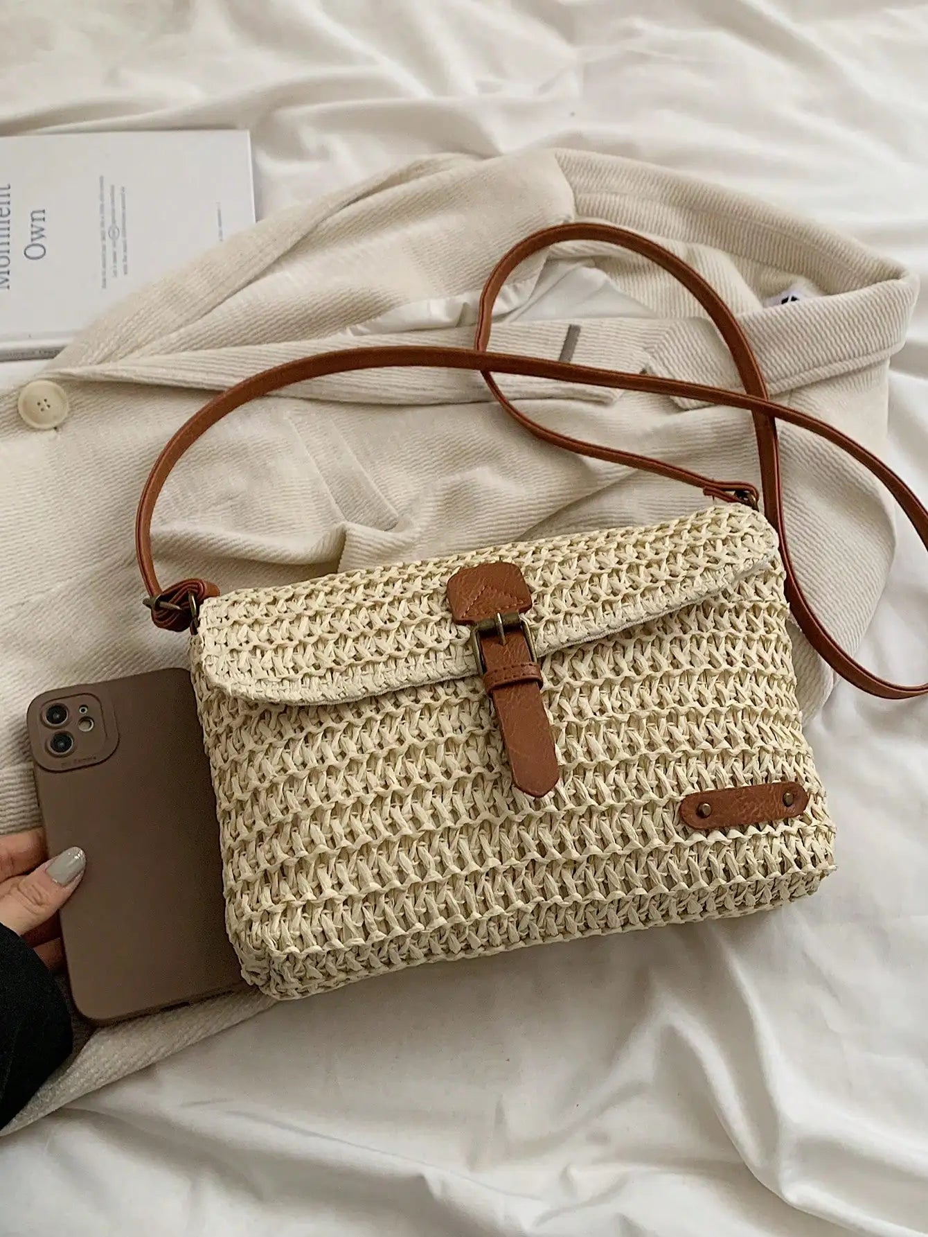 Evelien - Sac Bandoulière en Paille Naturelle – L’Accessoire Estival Incontournable