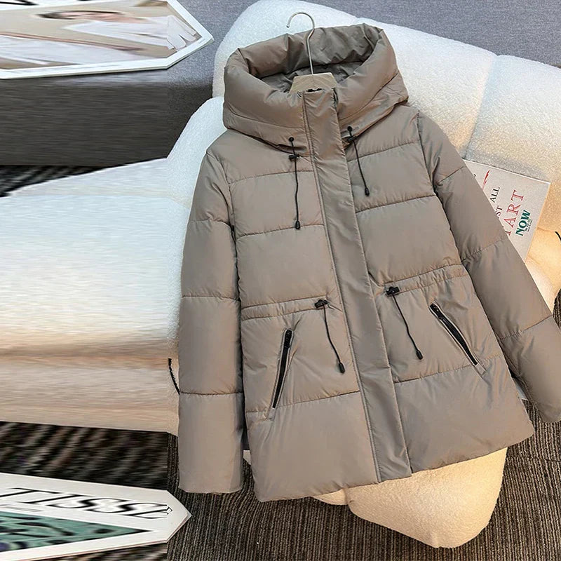 Florianne - Veste D’Hiver Élégante En Coton Avec Capuche Vintage