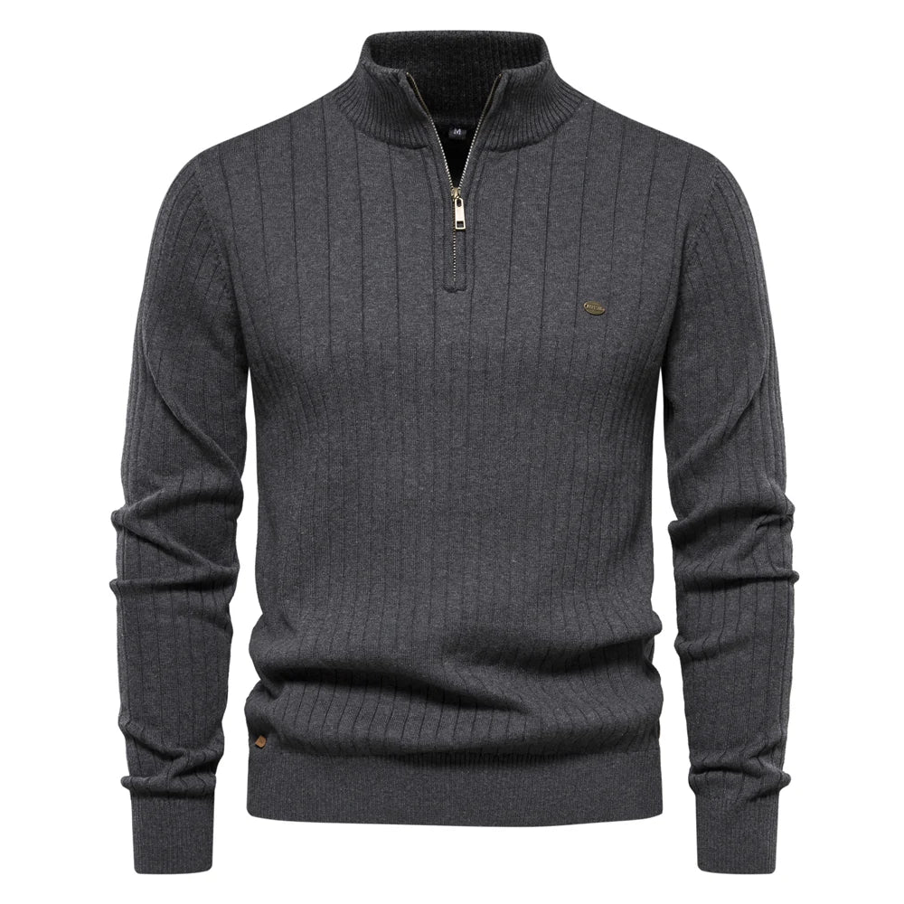 Aloïs - Pull d'hiver homme à col zippé et chaleur optimale