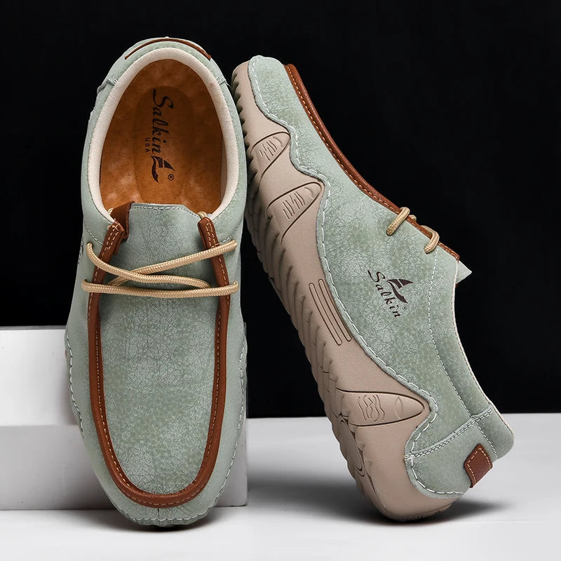 Laurent - Mocassins homme à lacets avec semelle souple et légère