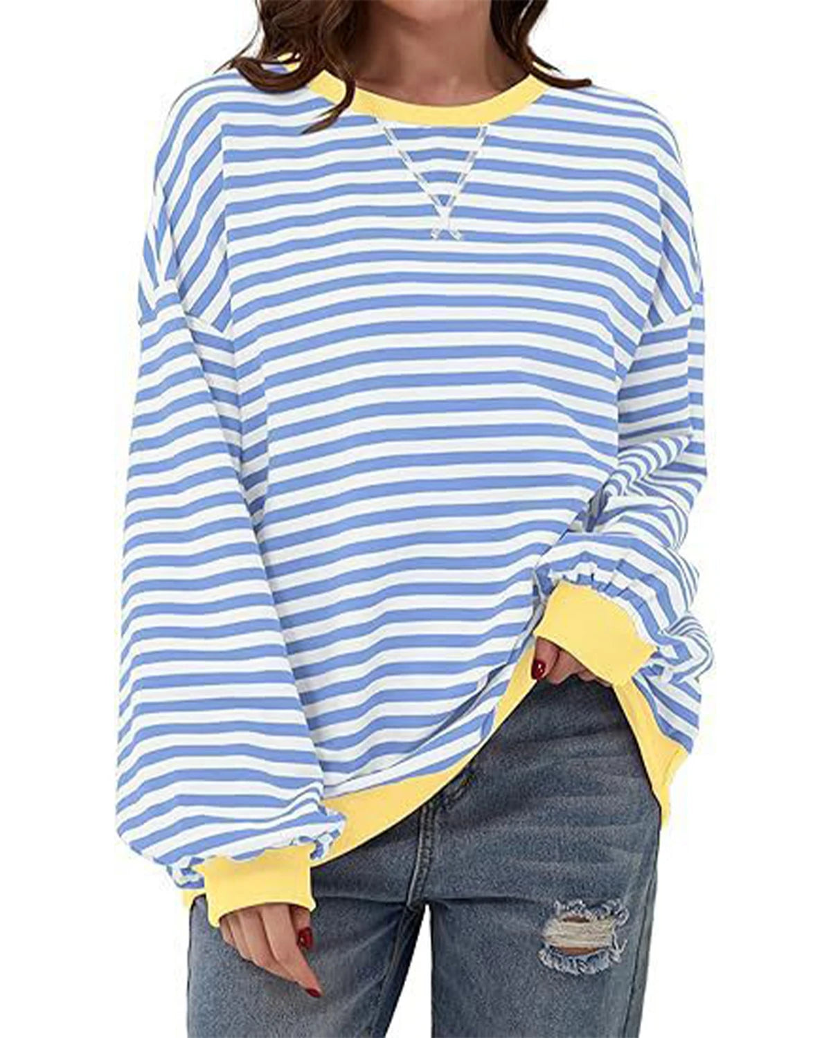 Maribel - Sweatshirts à Rayures Color Block Femme