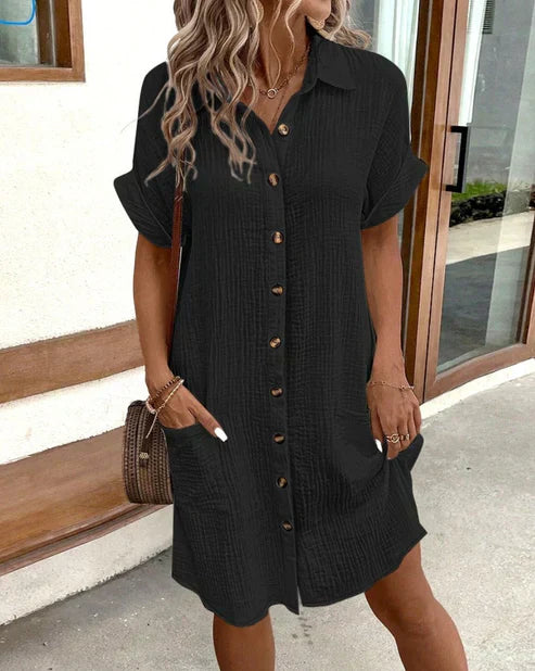 Nerina - Robe Chemise Décontractée Boutonnée