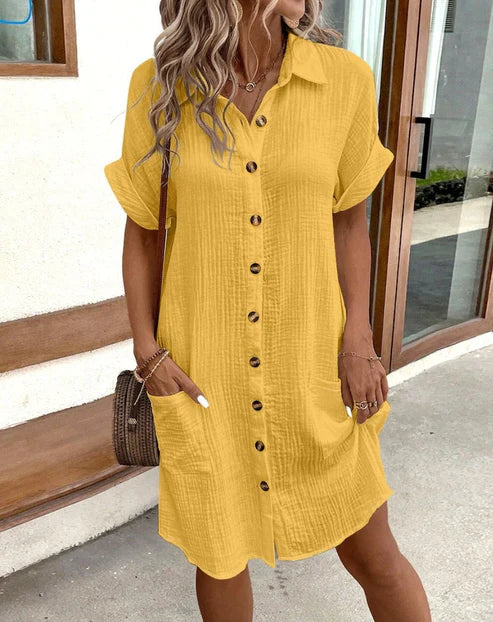Nerina - Robe Chemise Décontractée Boutonnée