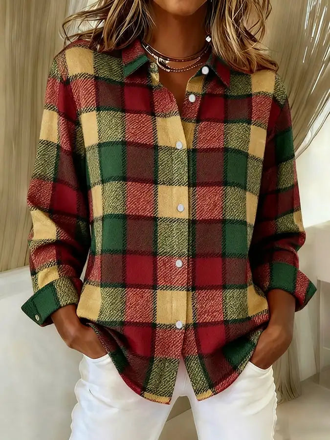 Isellora - Cardigan à Carreaux Doux
