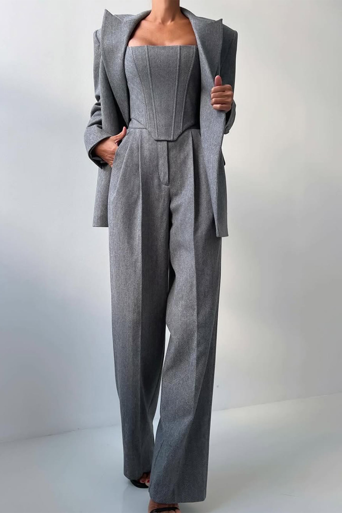 Renata - Costume 3 pièces avec blazer croisé
