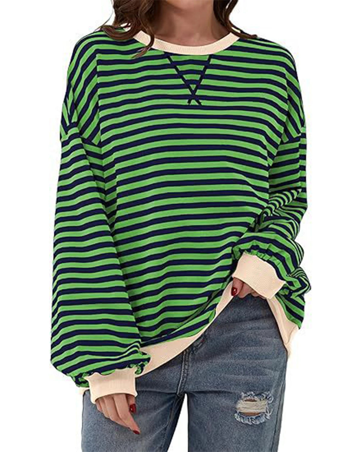 Maribel - Sweatshirts à Rayures Color Block Femme