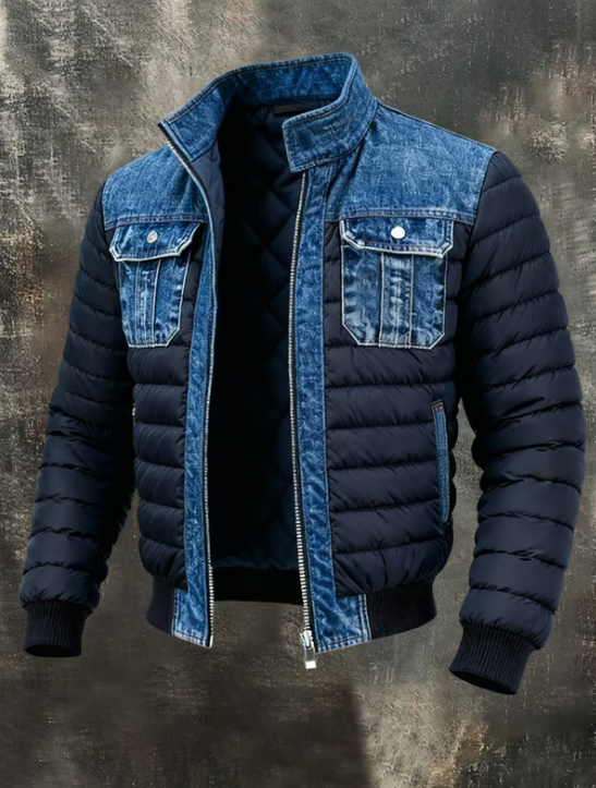 Zacharie - Veste Denim Matelassée Moderne