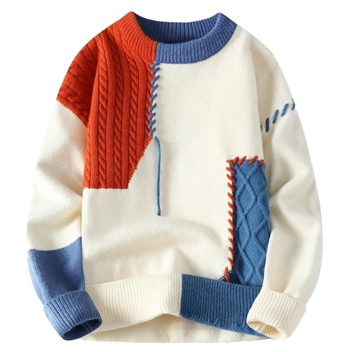 Jacqui - Pull Patchwork Moderne et Confortable