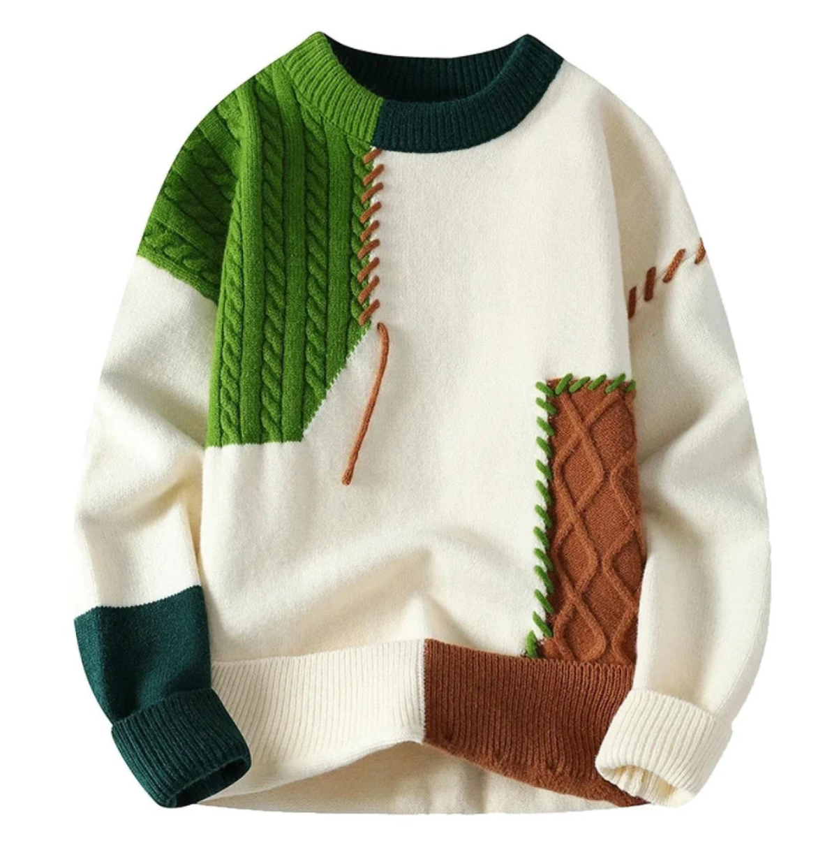 Jacqui - Pull Patchwork Moderne et Confortable