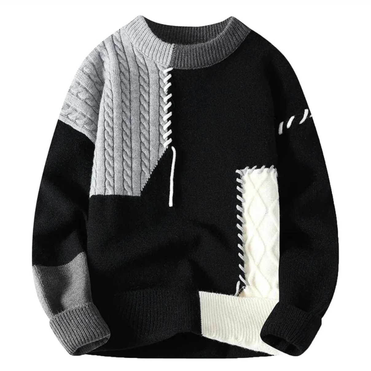 Jacqui - Pull Patchwork Moderne et Confortable