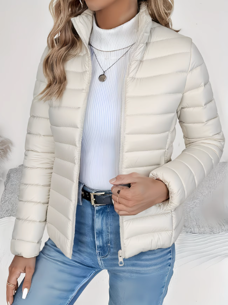 Noxira - Veste Femme Matelassée Légère Coupe Ajustée Col Montant Printemps